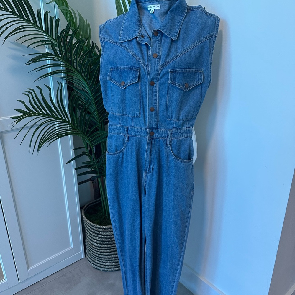 Denim Sleeveless Jumpsuit